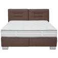 BOXSPRINGBETT 180/200 cm  in Braun  - Chromfarben/Braun, KONVENTIONELL, Textil (180/200cm) - Dieter Knoll