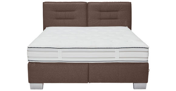 BOXSPRINGBETT 180/200 cm  in Braun  - Chromfarben/Braun, KONVENTIONELL, Textil (180/200cm) - Dieter Knoll