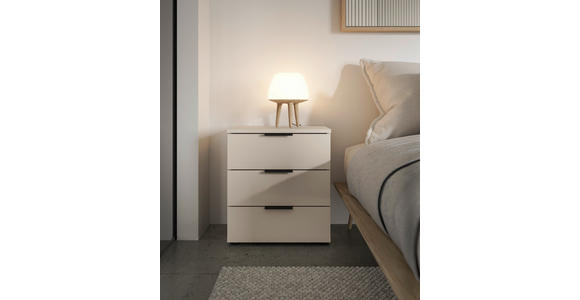 NACHTSCHRANK 45/61/40 cm - Kaschmir/Schwarz, Basics, Holzwerkstoff/Kunststoff (45/61/40cm) - Carryhome