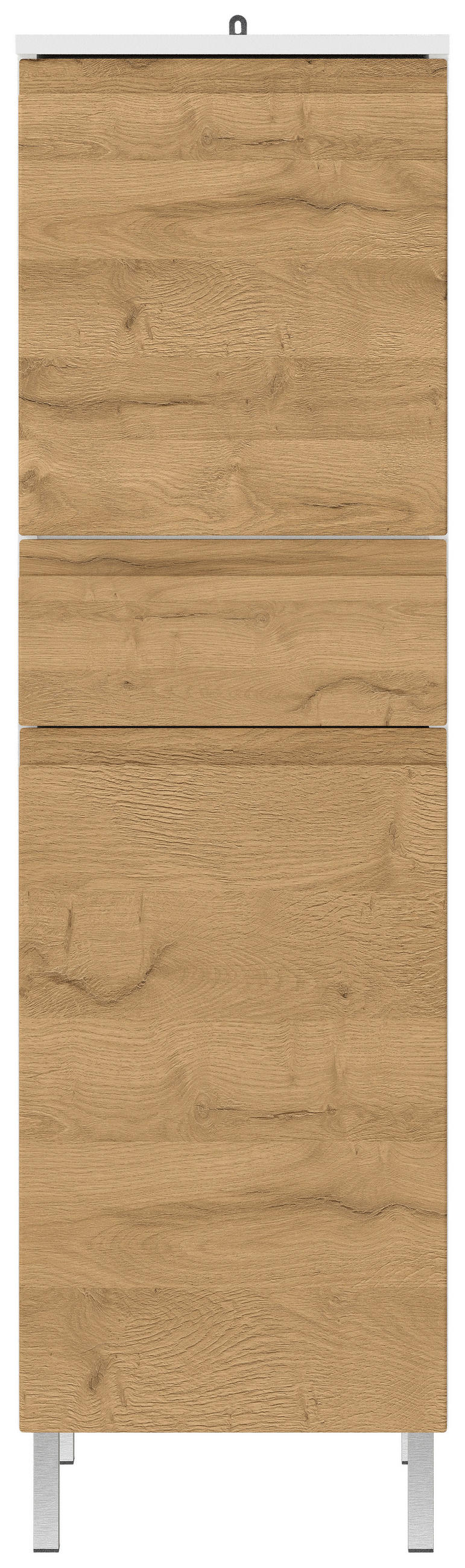 MIDISCHRANK 34/120/34 cm  - Chromfarben/Eichefarben, MODERN, Holzwerkstoff/Metall (34/120/34cm) - Germania