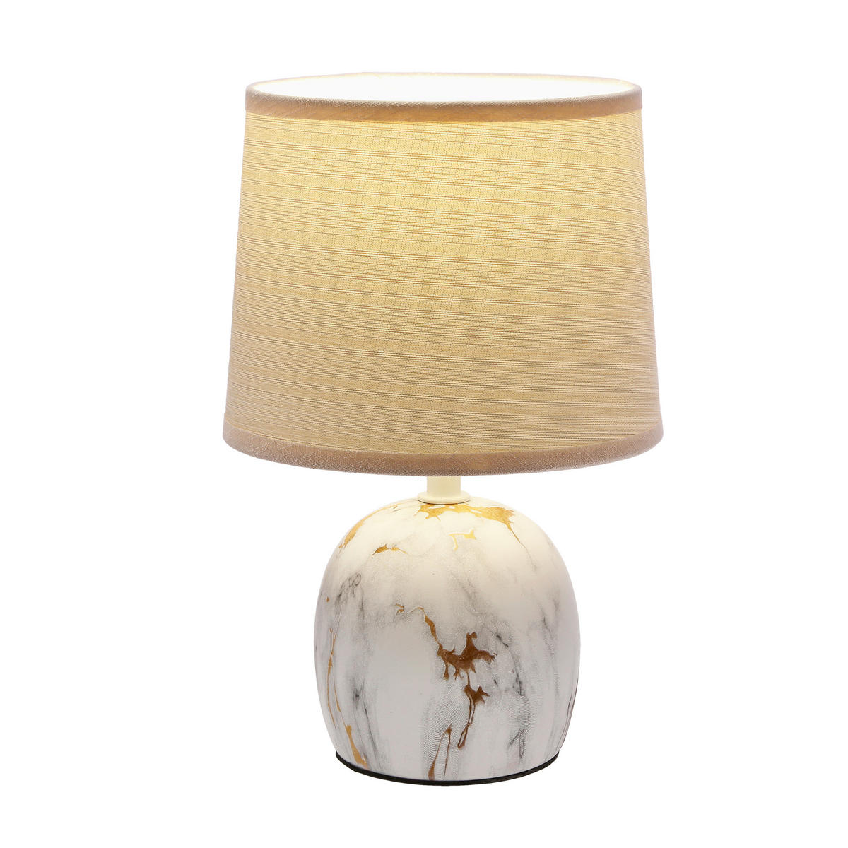 BORDSLAMPA Adelina 16/16/25 cm   - beige/guldfärgad, Klassisk, metall/textil (16/16/25cm)