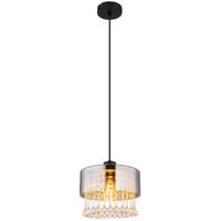 HÄNGELEUCHTE 25/120 cm    - Klar/Schwarz, Konventionell, Glas/Kunststoff (25/120cm) - Globo