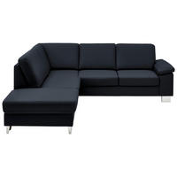 ECKSOFA  in Echtleder Dunkelblau  235/248 cm  - Alufarben/Dunkelblau, Design, Leder/Metall (235/248cm) - Beldomo Premium