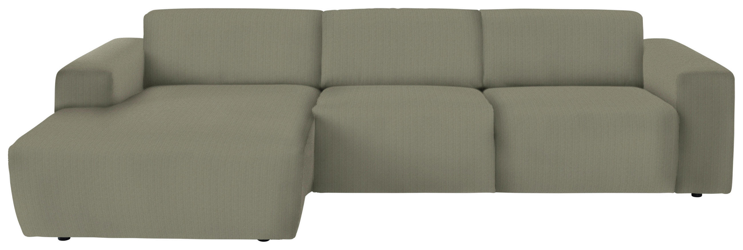 ECKSOFA in Feincord Braun, Grün  - Schwarz/Braun, Design, Kunststoff/Textil (174/302cm) - Beldomo Style