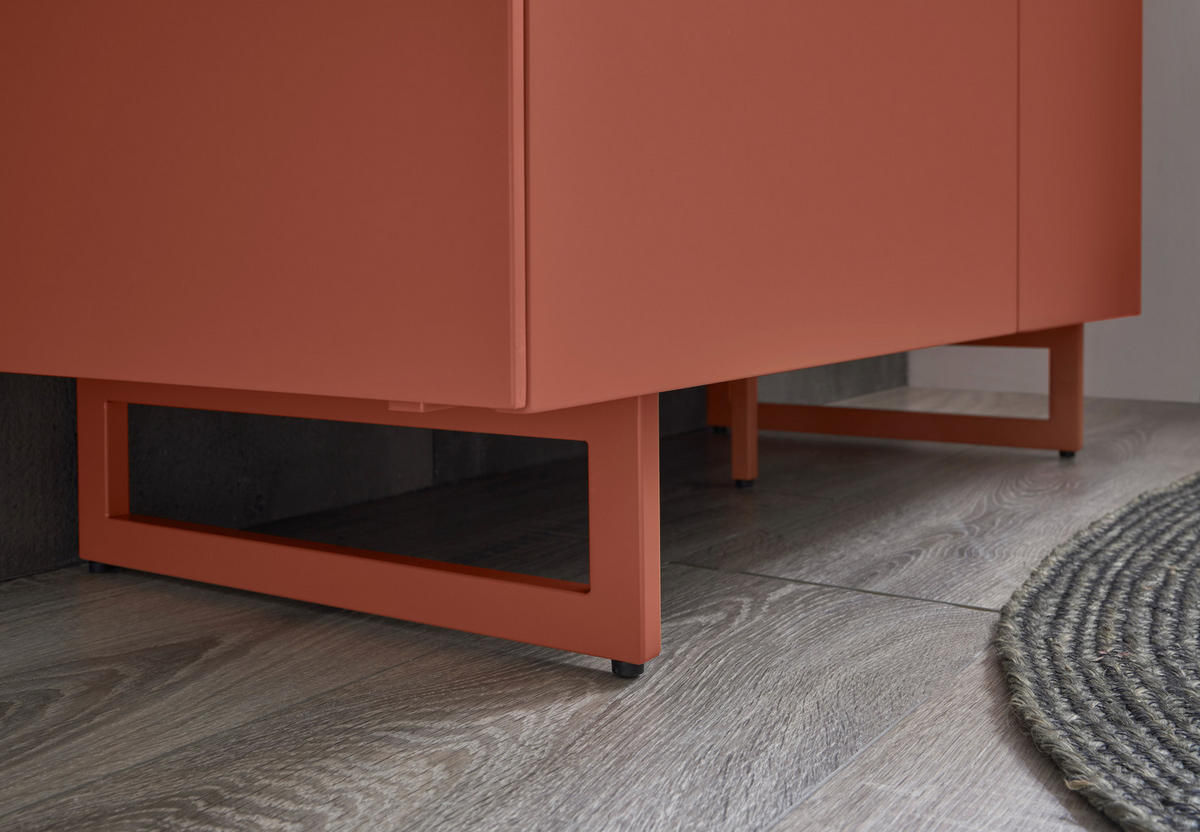 SCHUHSCHRANK  in 96/109/38 cm  - Rot/Schwarz, Design, Holzwerkstoff/Metall (96/109/38cm) - Voleo