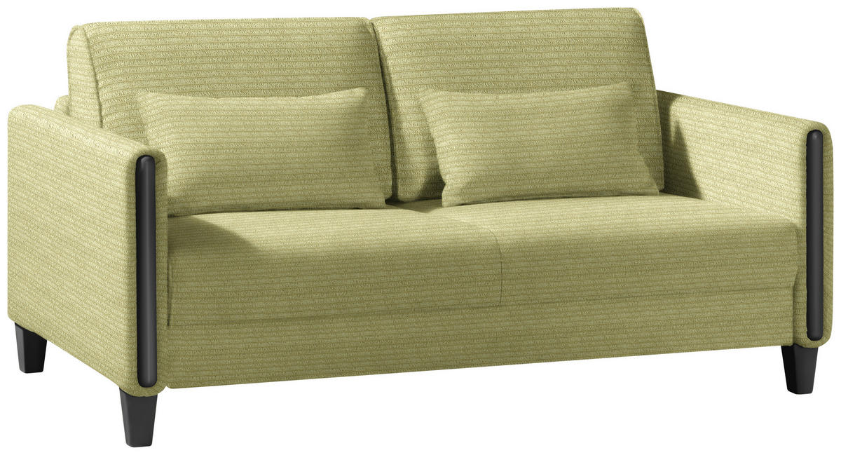 SCHLAFSOFA in Cord Schwarz, Hellgrün  - Schwarz/Hellgrün, Design, Holz/Textil (174/88/104cm) - Niels Andersson