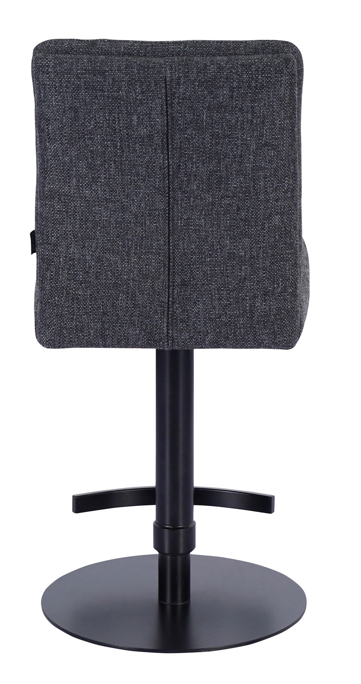 BARSKI STOL, siva, črna  - barve nerjavečega jekla/siva, Design, kovina/tekstil (42/90-115/57cm) - Novel
