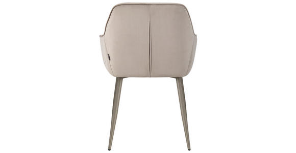 ARMLEHNSTUHL in Eisen Samt - Taupe, Design, Textil/Metall (56/82.5/61.5cm) - Novel