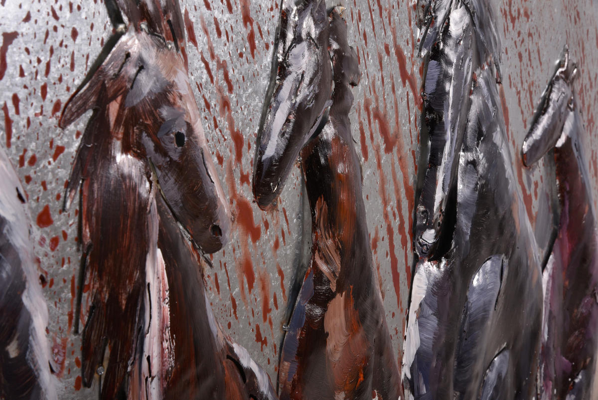 METALLBILD  - Grau, Basics, Metall (80/120/5cm)