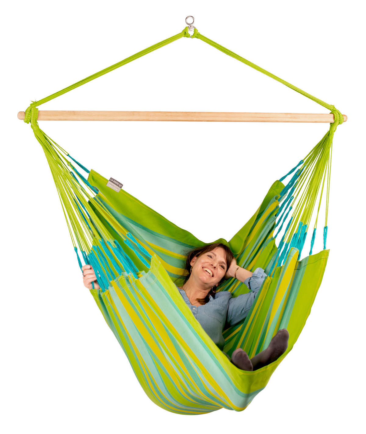 HÄNGESESSEL kingsize outdoor 140/170/210 cm  - Gelb/Hellgrün, KONVENTIONELL, Holz/Textil (140/170/210cm) - La Siesta