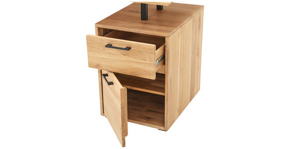 SCHREIBTISCH 140/65/75 cm  in Eichefarben  - Eichefarben/Schwarz, KONVENTIONELL, Holz/Kunststoff (140/65/75cm) - Linea Natura