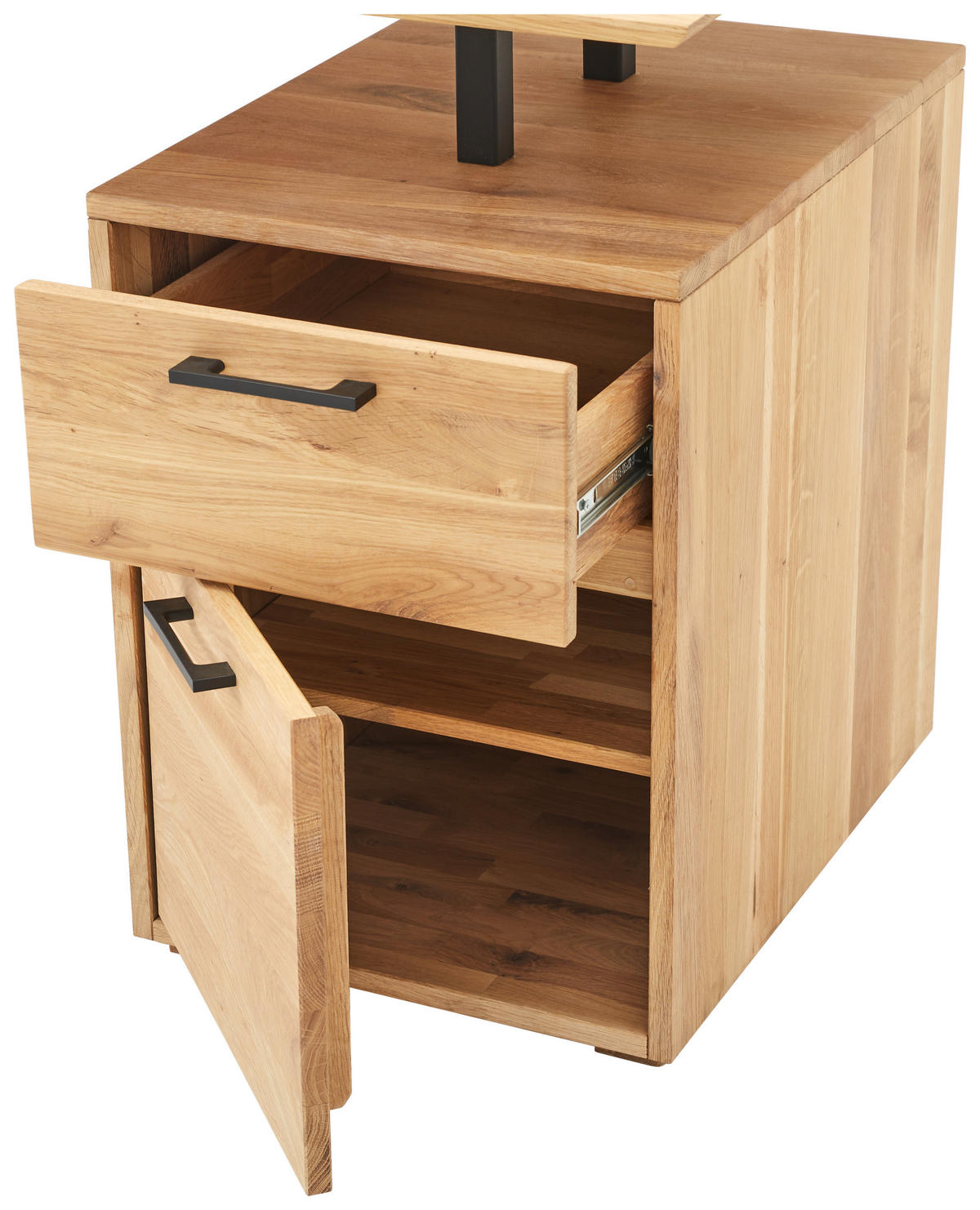 ÍRÓASZTAL  - tölgyfa színű/fekete, Konventionell, műanyag/fa (140/65/75cm) - Linea Natura