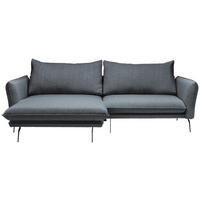 ECKSOFA Graphitfarben Bouclé  - Schwarz/Graphitfarben, Design, Textil/Metall (182/277cm) - Stylife