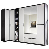 ROHOVÁ ŠATNÍKOVÁ SKRIŇA, sivá, biela,  - sivá/biela, Design, kov/kompozitné drevo (100/314cm) - MID.YOU
