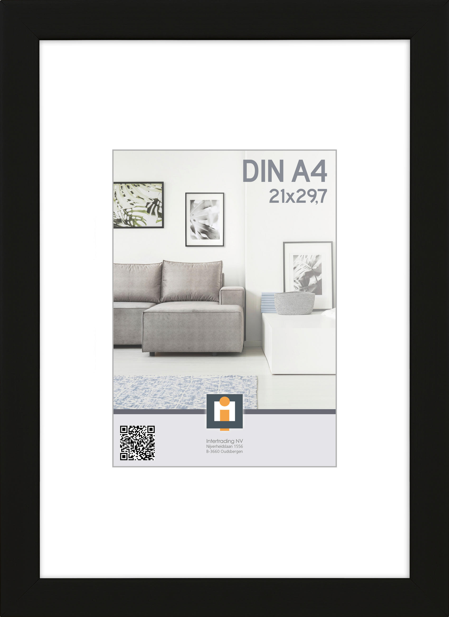 RÁM NA OBRAZY, 1 foto 21 cm x 30 cm - čierna, Basics, plast/sklo (24/33/1,5cm)
