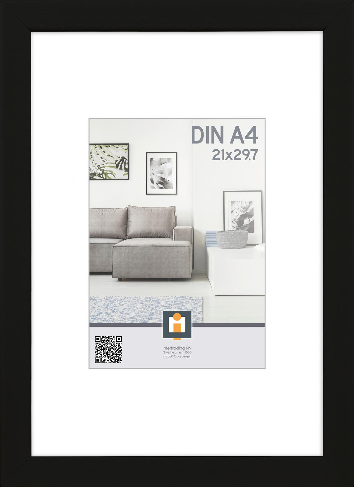 RÁM NA OBRAZY, 1 foto 21 cm x 30 cm - čierna, Basics, plast/sklo (24/33/1,5cm)