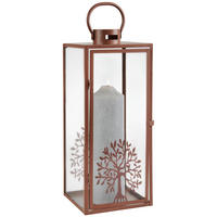 LATERNE - Braun, KONVENTIONELL, Glas/Metall (20,5/20,5/51cm)