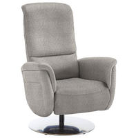 RELAXSESSEL Textil Graubraun  - Edelstahlfarben/Graubraun, Konventionell, Textil/Metall (79/112/94cm) - Beldomo Premium