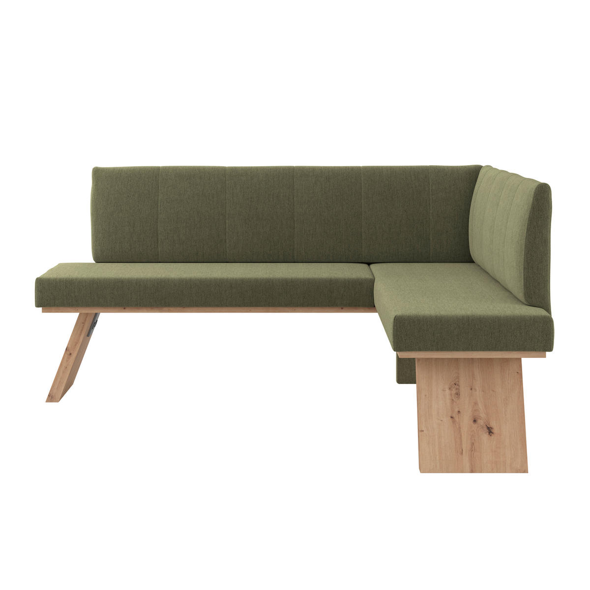 ECKBANK 185/150 cm Webstoff Grün   - Eichefarben/Grün, KONVENTIONELL, Textil (185/150cm)