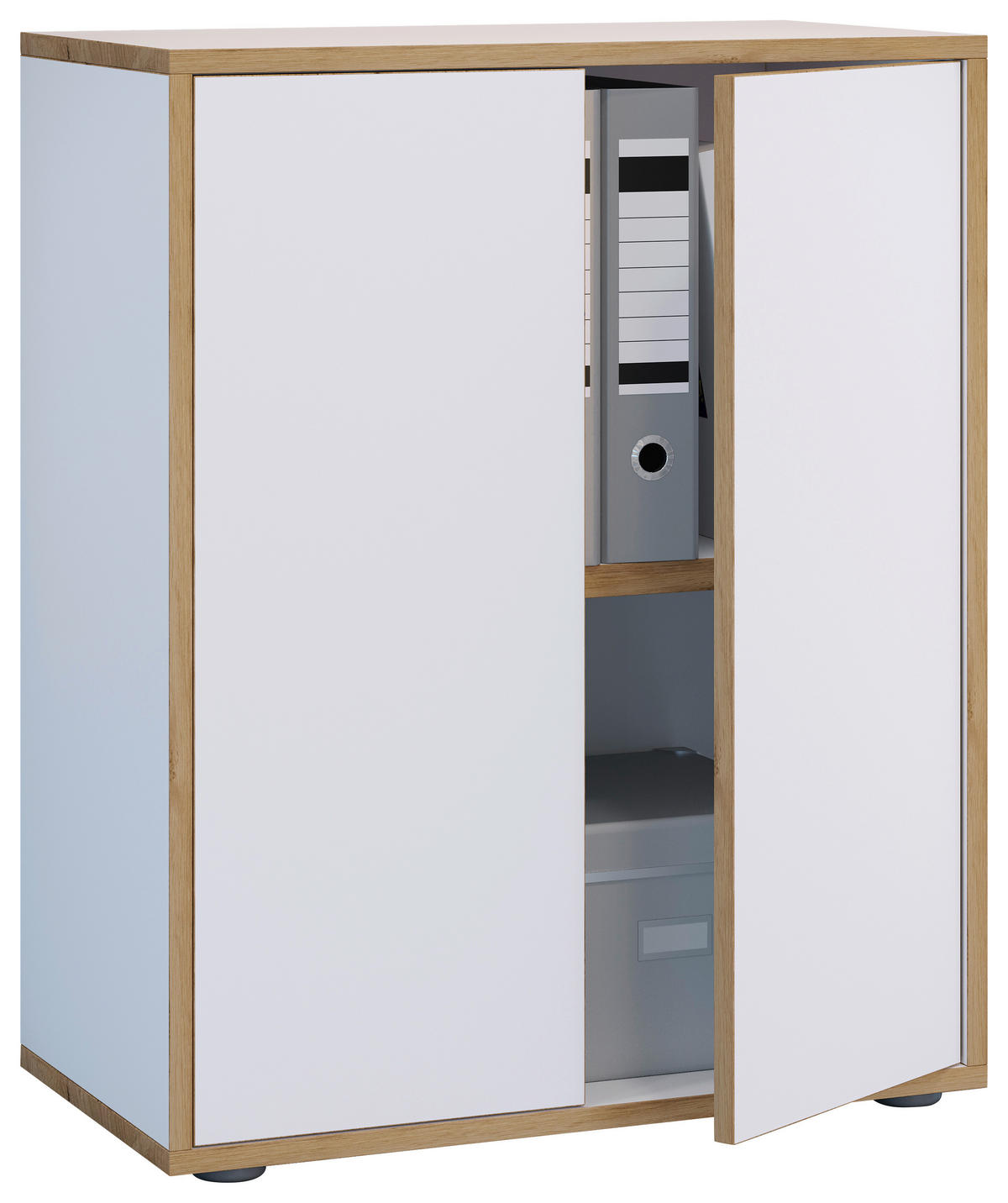 AKTENSCHRANK 60/74/33 cm  - Honigeiche/Weiss, Design, Holzwerkstoff (60/74/33cm) - MID.YOU