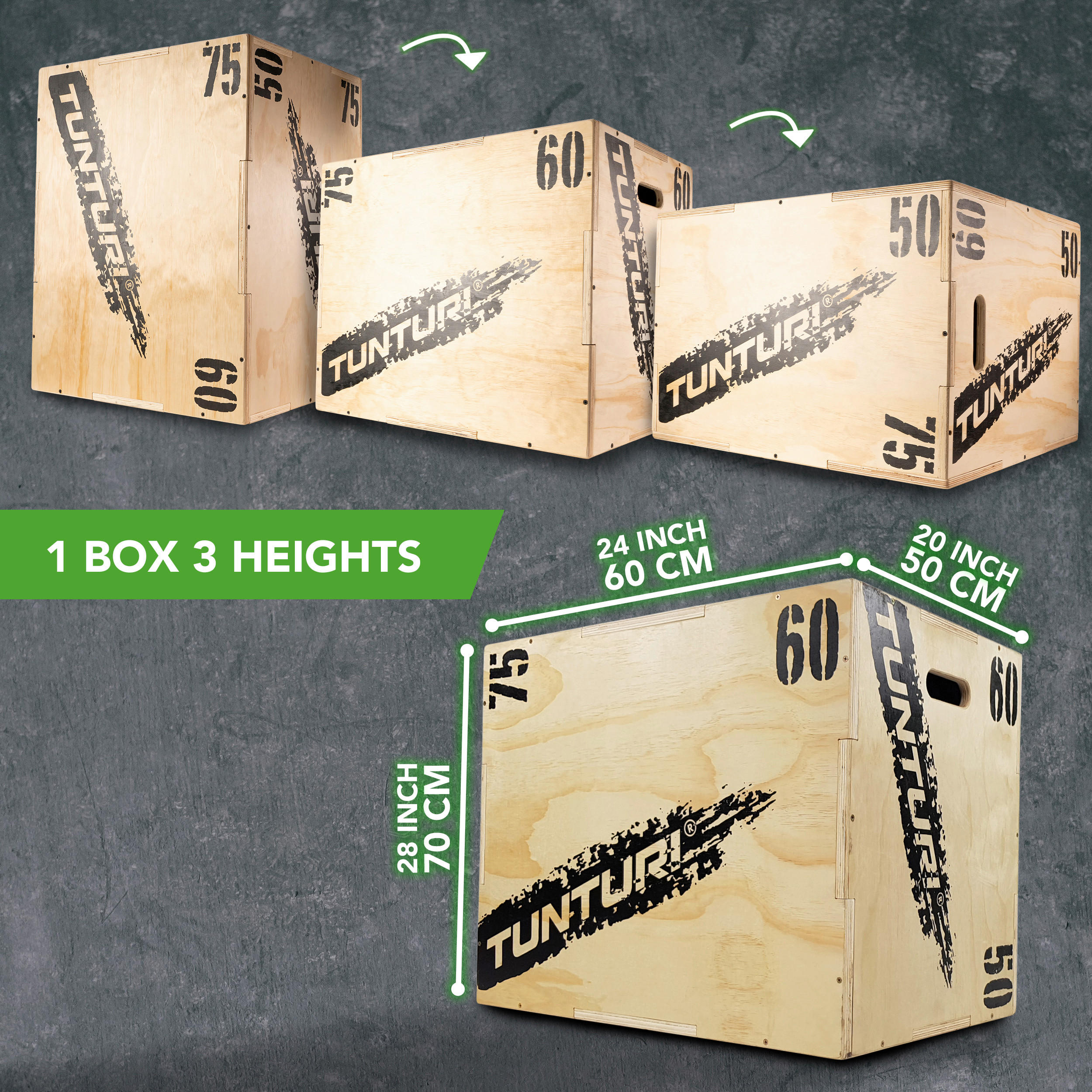 TRAININGSBOX  - Hellbraun, KONVENTIONELL, Holz (50/60/75cm)