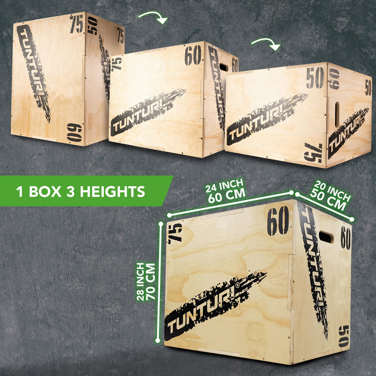 TRAININGSBOX  - Hellbraun, KONVENTIONELL, Holz (50/60/75cm)