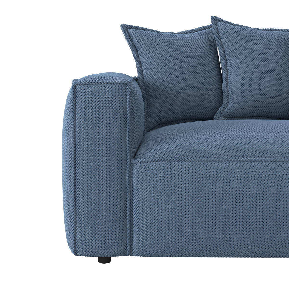 BIGSOFA in Mikrofaser Dunkelblau  - Schwarz/Dunkelblau, Modern, Textil (280/72/109cm) - MID.YOU