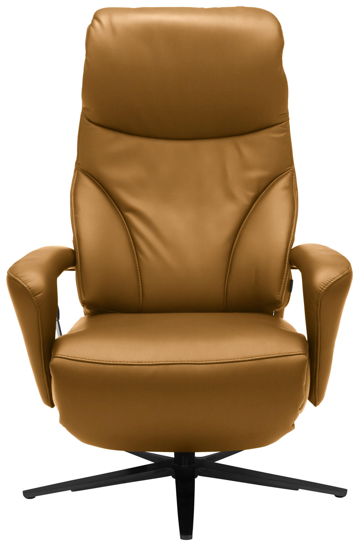 RELAXSESSEL in Leder Currygelb  - Currygelb/Schwarz, Design, Leder/Metall (75/106/88cm) - Dieter Knoll