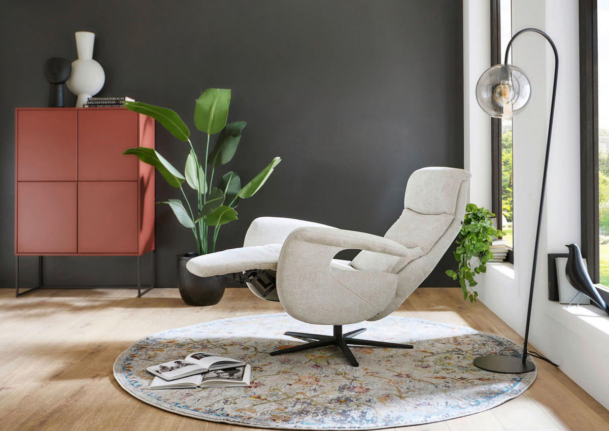 RELAXSESSEL Dieter Knoll Chenille    - Hellgrau/Schwarz, Design, Textil/Metall (71/110/83cm) - Dieter Knoll