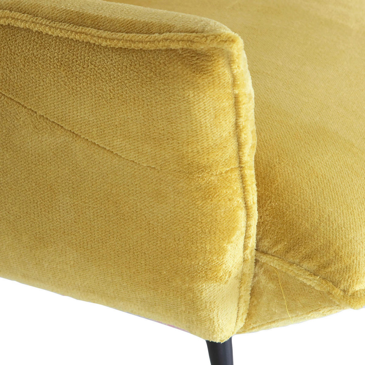 OHRENSESSEL in Plüsch Gelb  - Gelb/Schwarz, KONVENTIONELL, Textil/Metall (83/110/92cm) - MID.YOU