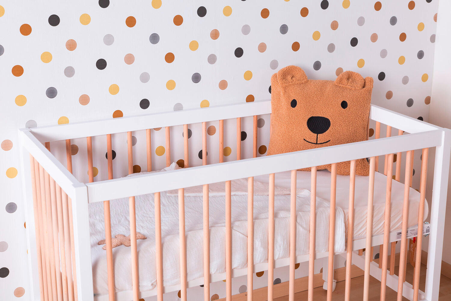 GITTERBETT  - Weiß/Baltimorefarben, Basics, Holz (122/74/120cm) - Childhome