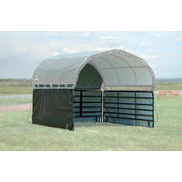 ZELTGARAGE SEITENTEIL  - Dunkelgrün, Basics, Kunststoff (370/150cm) - Ambia Garden