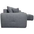 ECKSOFA Dunkelgrau Velours  - Dunkelgrau/Schwarz, KONVENTIONELL, Kunststoff/Textil (298/168cm) - Carryhome