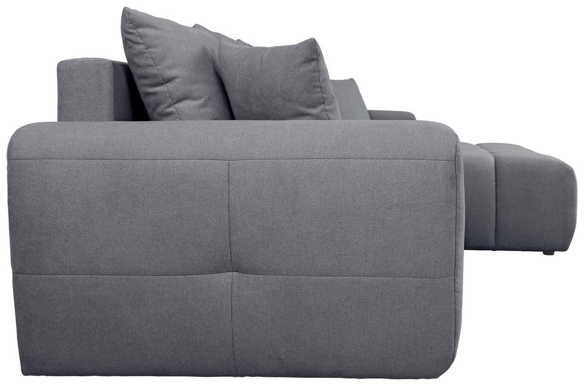 ECKSOFA in Velours Dunkelgrau  - Dunkelgrau/Schwarz, Konventionell, Kunststoff/Textil (298/168cm) - Carryhome