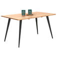 ESSTISCH 140/90/76 cm Echtholz  Holz, Metall rechteckig Schwarz, Akaziefarben  - Schwarz/Akaziefarben, Natur, Holz/Metall (140/90/76cm) - Carryhome