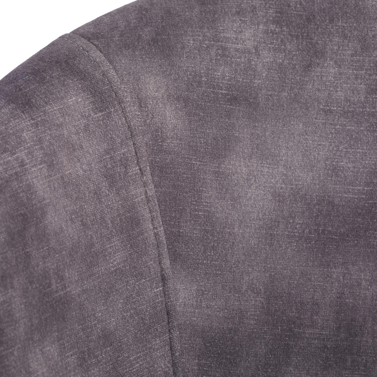 STUHL  in Eisen Lederlook, Samt Metall, Textil  - Dunkelgrau/Schwarz, MODERN, Textil/Metall (57/79/53cm) - Livetastic