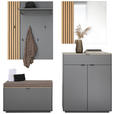 GARDEROBE 4-teilig  in 171/200/40 cm  - Eichefarben/Anthrazit, Design, Glas/Holz (171/200/40cm) - Dieter Knoll