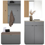 GARDEROBE 4-teilig  in 171/200/40 cm  - Eichefarben/Anthrazit, Design, Glas/Holz (171/200/40cm) - Dieter Knoll