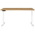 SCHREIBTISCH 140/80/72-118 cm  in Braun, Weiß, Eichefarben  - Eichefarben/Braun, MODERN, Holzwerkstoff/Metall (140/80/72-118cm) - Novel