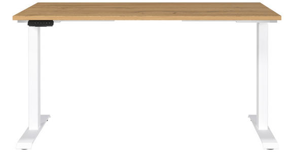 SCHREIBTISCH höhenverstellbar - Eichefarben/Braun, MODERN, Holzwerkstoff/Metall (140/80/72-118cm) - Novel