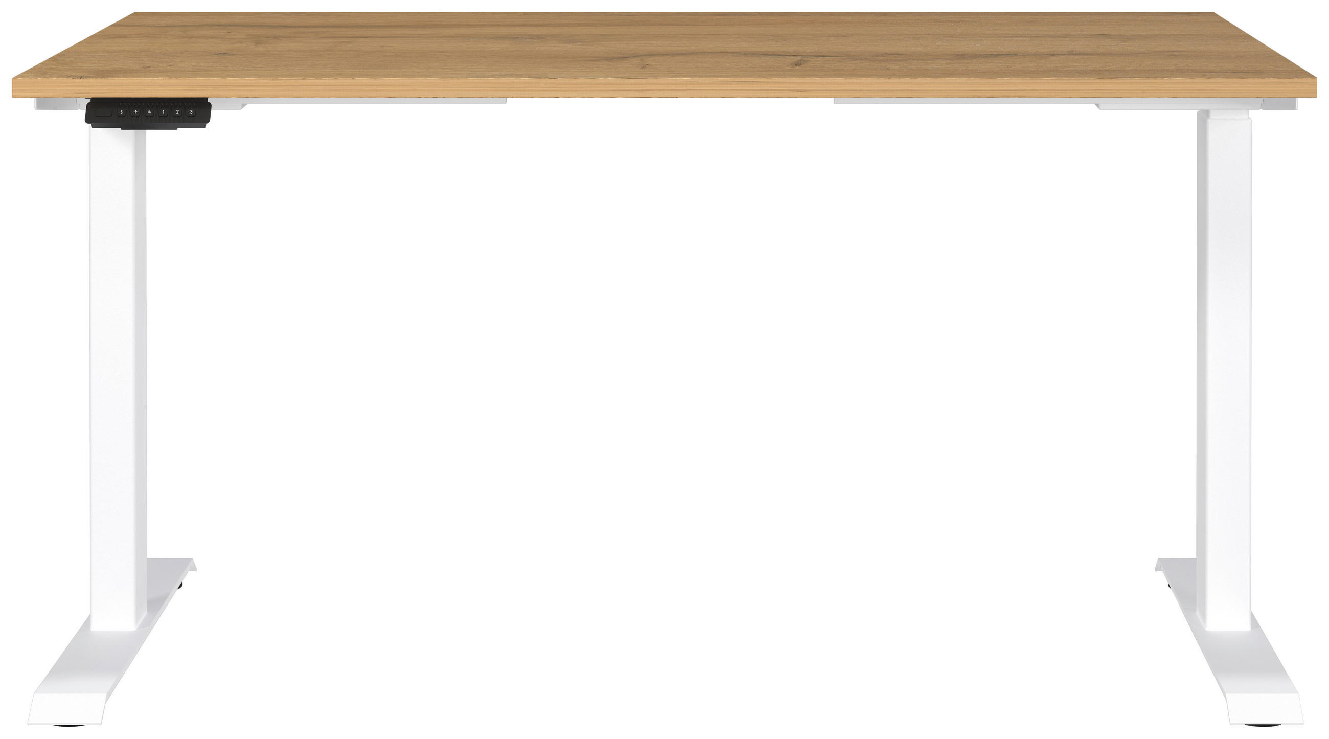 SCHREIBTISCH 140/80/72-118 cm  in Weiß, Eichefarben, Braun  - Eichefarben/Weiß, MODERN, Holzwerkstoff/Metall (140/80/72-118cm) - Novel