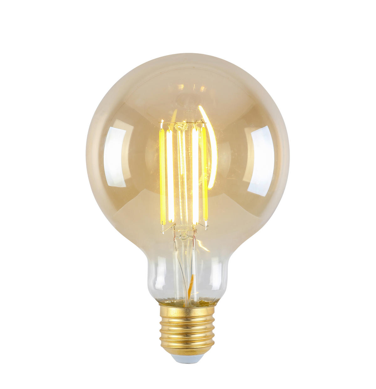 LED ŽÁROVKA E27 - jantarové barvy, Lifestyle, kov/sklo (9,5/13,5cm) - Boxxx