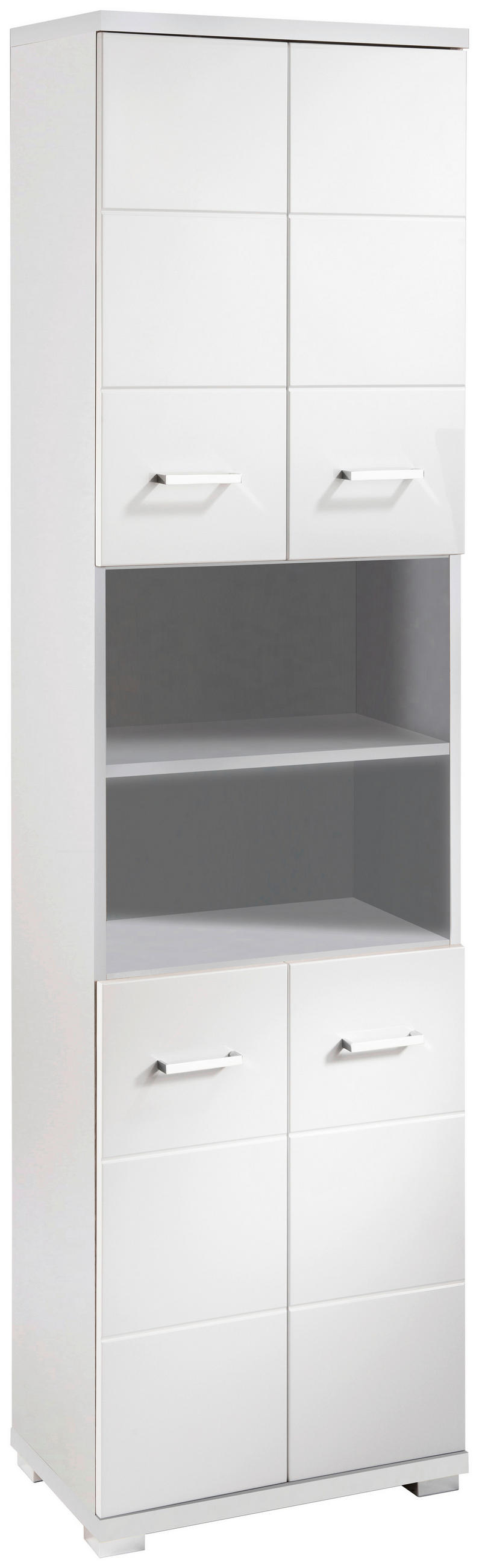 HOCHSCHRANK 50/192/31,5 cm  - Chromfarben/Weiß Hochglanz, MODERN, Holzwerkstoff/Kunststoff (50/192/31,5cm) - MID.YOU