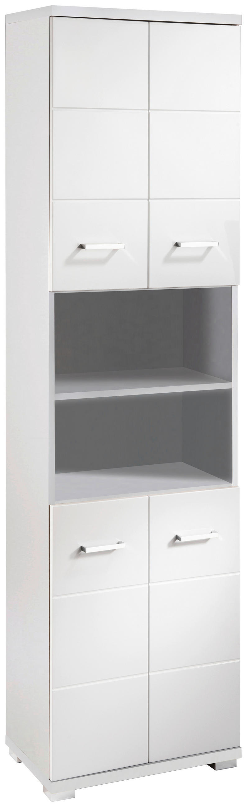 HOCHSCHRANK 50/192/31,5 cm  - Chromfarben/Weiß Hochglanz, MODERN, Holzwerkstoff/Kunststoff (50/192/31,5cm) - MID.YOU