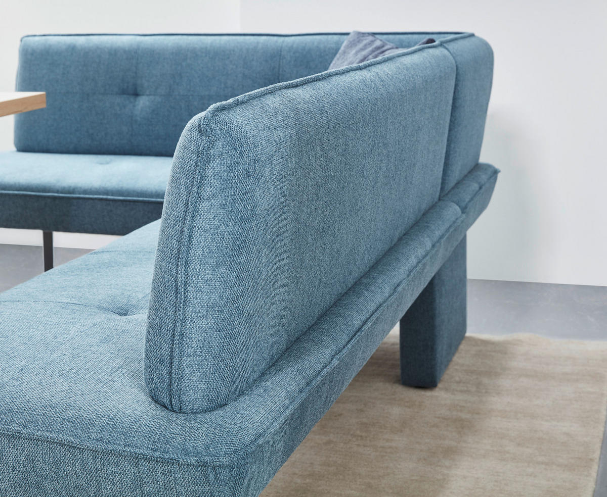 ECKBANK 134/192 cm Flachgewebe Blau, Schwarz Metall   - Blau/Schwarz, Design, Textil/Metall (134/192cm) - Dieter Knoll