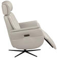 RELAXSESSEL Argo Echtleder Relaxfunktion, Kopfteilverstellung, Rücken echt    - Hellgrau, Design, Leder (71/110/80cm) - Novel