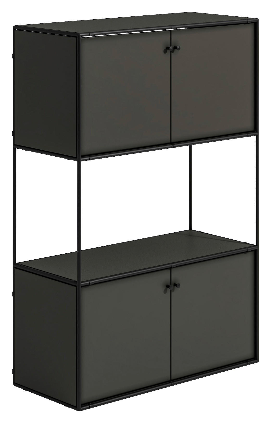 Novel Highboard Anthrazit, Schwarz 80.7x120x35.8 cm