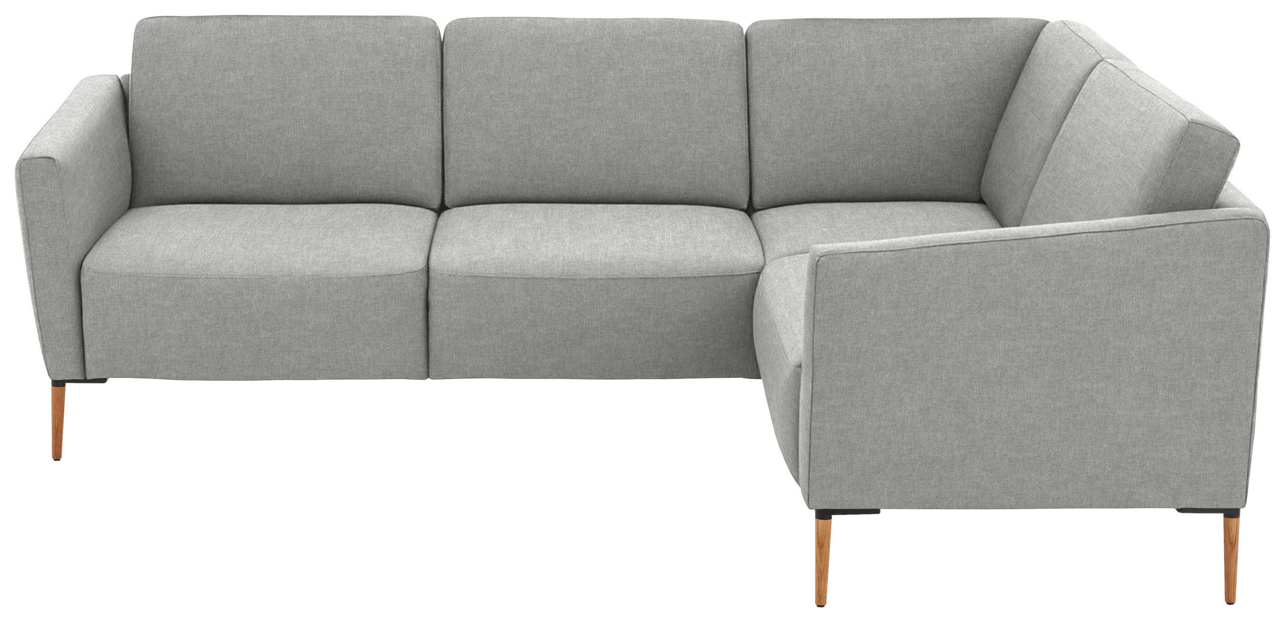 ECKSOFA  in Flachgewebe Grauweiß  238/186 cm  - Eichefarben/Grauweiß, Design, Holz/Textil (238/186cm) - Valnatura