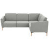ECKSOFA  in Flachgewebe Grauweiß  238/186 cm  - Eichefarben/Grauweiß, Design, Holz/Textil (238/186cm) - Valnatura