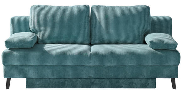SCHLAFSOFA  in Cord Türkis  - Türkis/Schwarz, MODERN, Textil/Metall (194/91/90cm) - Novel